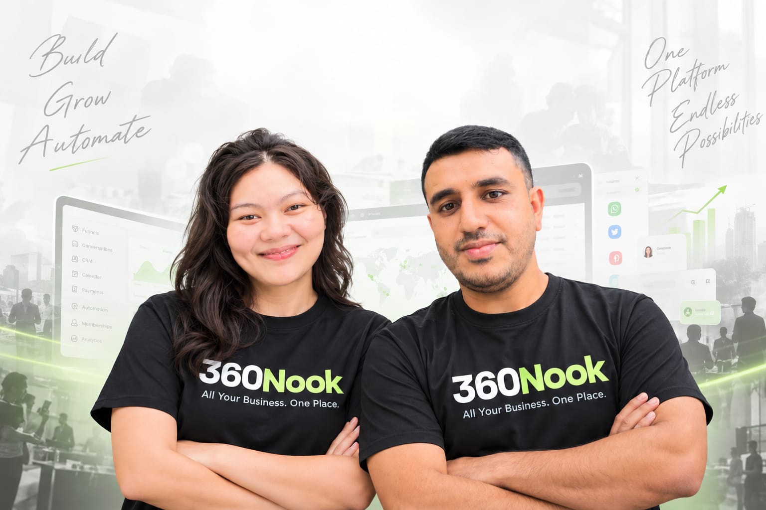 Two members of the 360Nook team